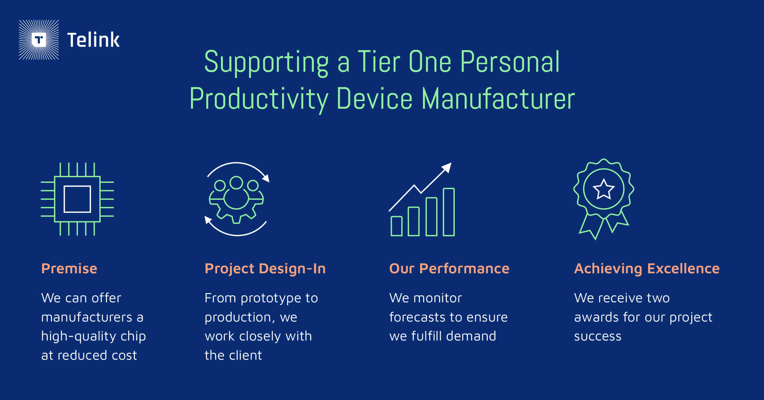 Supporting a tier one personal productivity device manufacturer